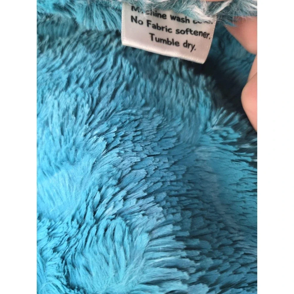Minkyholic Handmade Minky Blanket 57x33 Frosted Teal Luxe Cuddle Plush Throw
